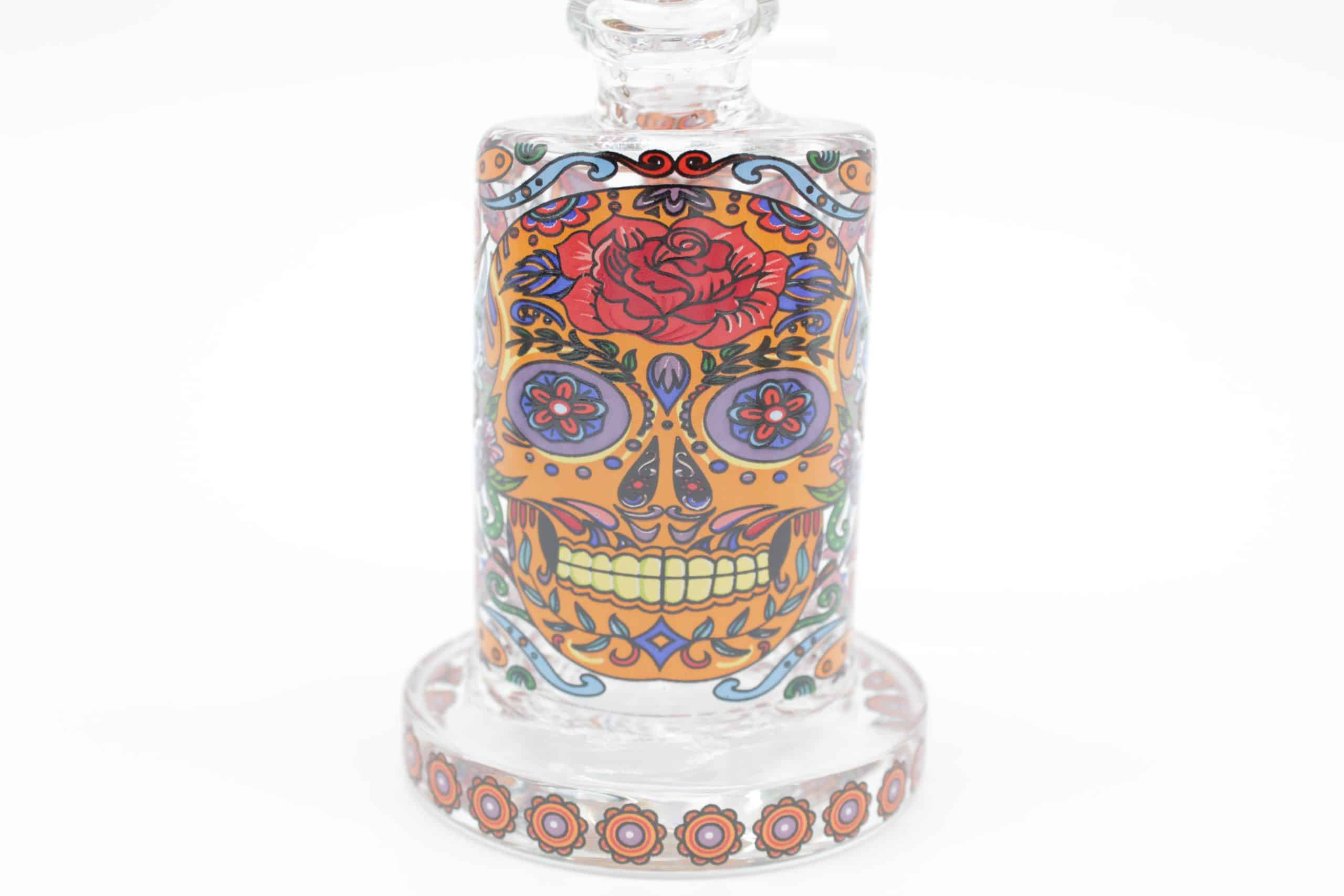 Mosaic Skull Small Water Pipe – 7 Inch Borosilicate Glass Bong with Cone Bowl - Image 18