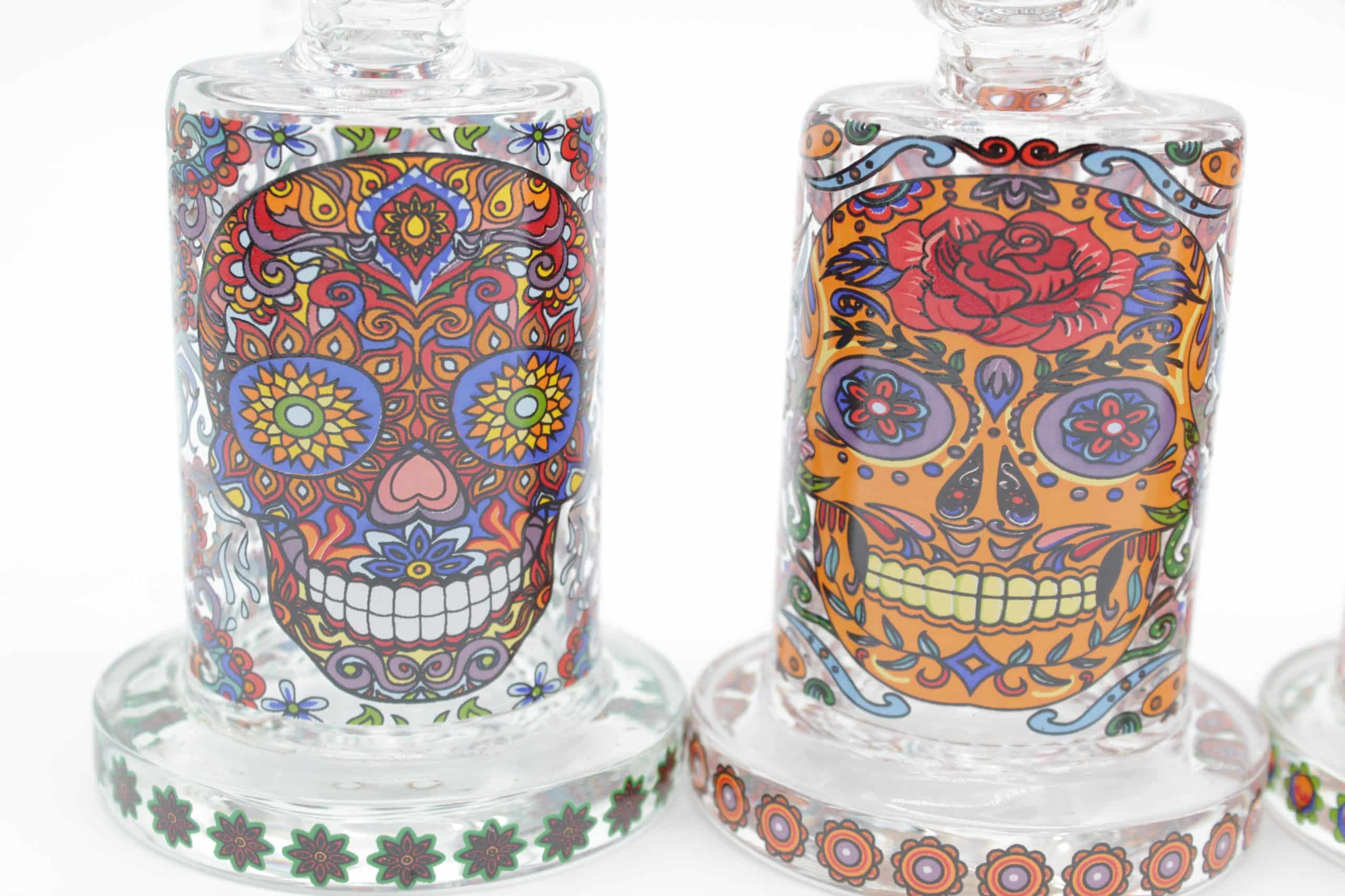 Mosaic Skull Small Dab Rig – 7 Inch Borosilicate Glass Rig with Quartz Banger - Image 9