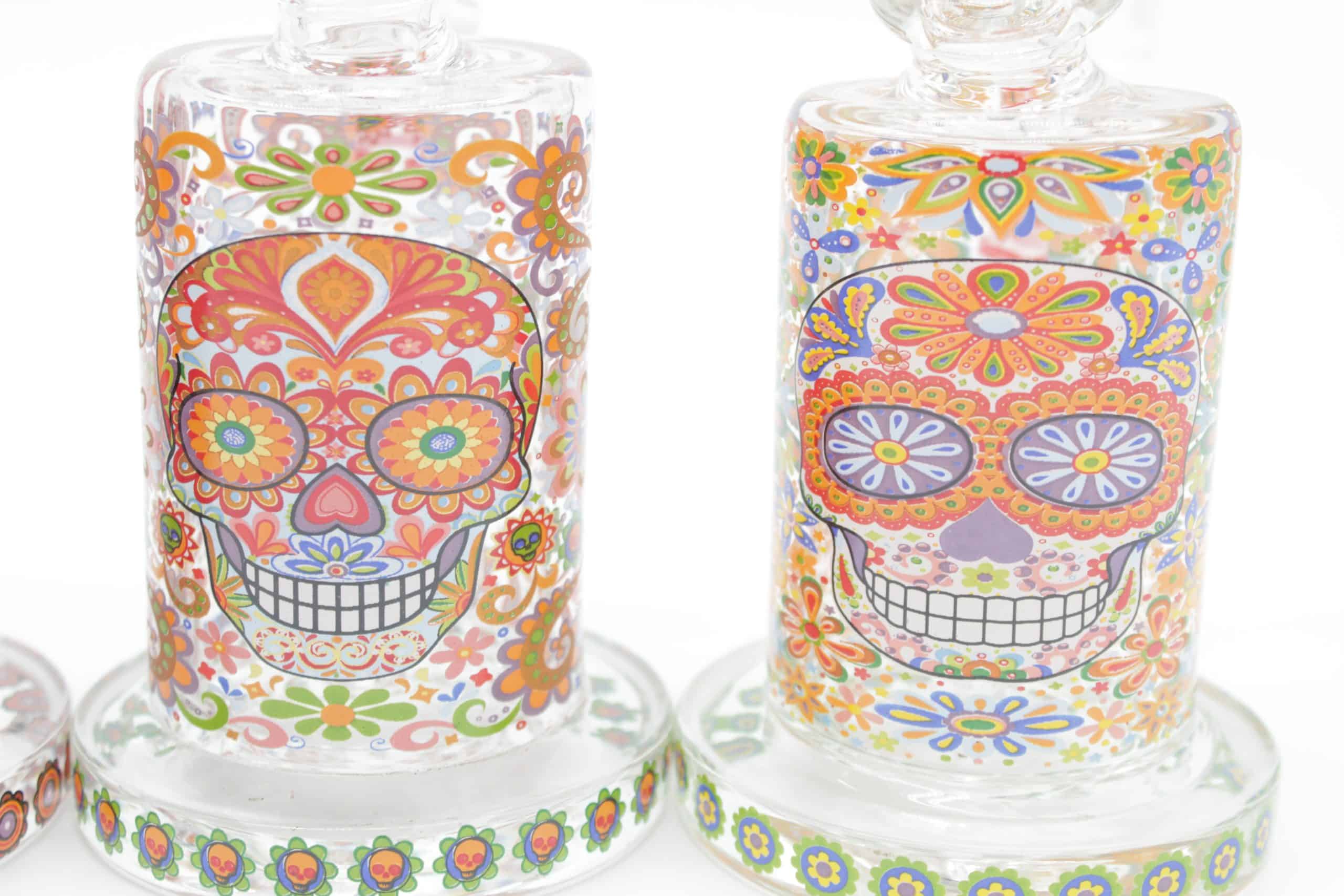 Mosaic Skull Small Dab Rig – 7 Inch Borosilicate Glass Rig with Quartz Banger - Image 10