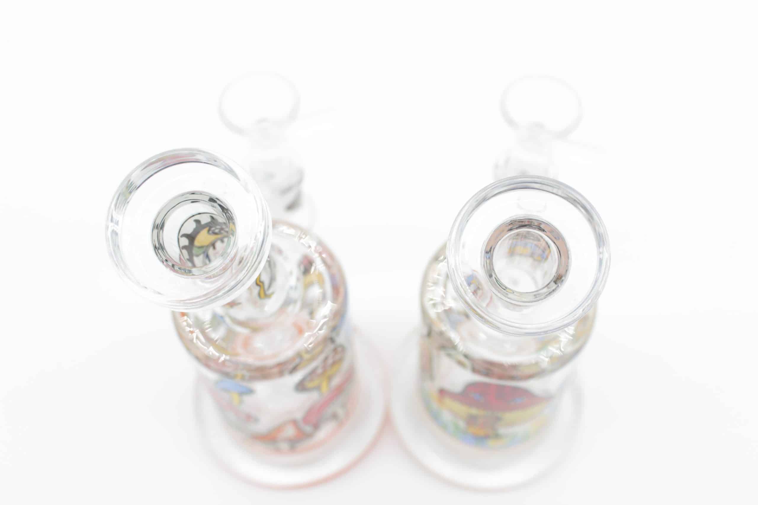 Mushroom Trip Small Water Pipe – 7 Inch Glow in the Dark Perc Glass Bong with Handle Bowl - Image 15