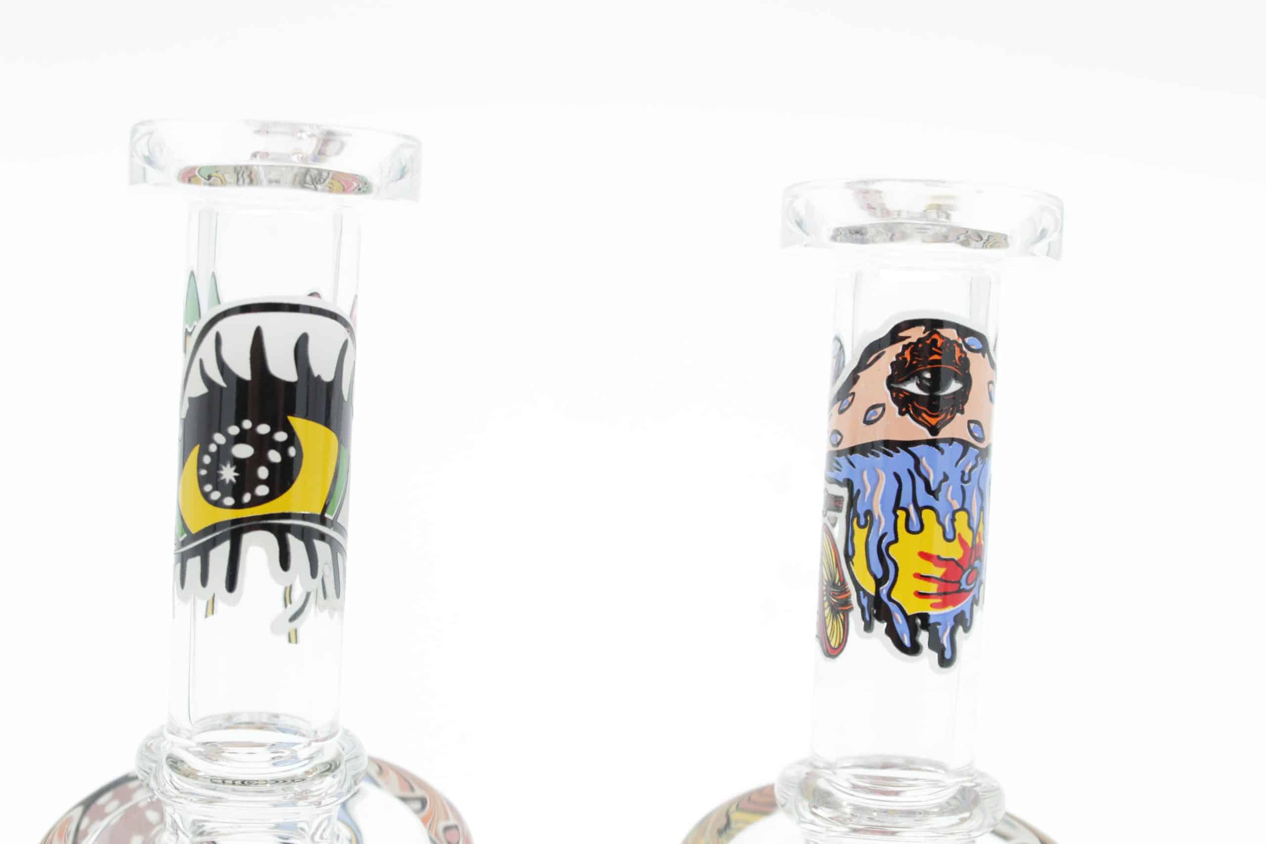 Mushroom Trip Small Dab Rig – 7 Inch Glow in the Dark Perc Glass Rig with Quartz Banger - Image 4