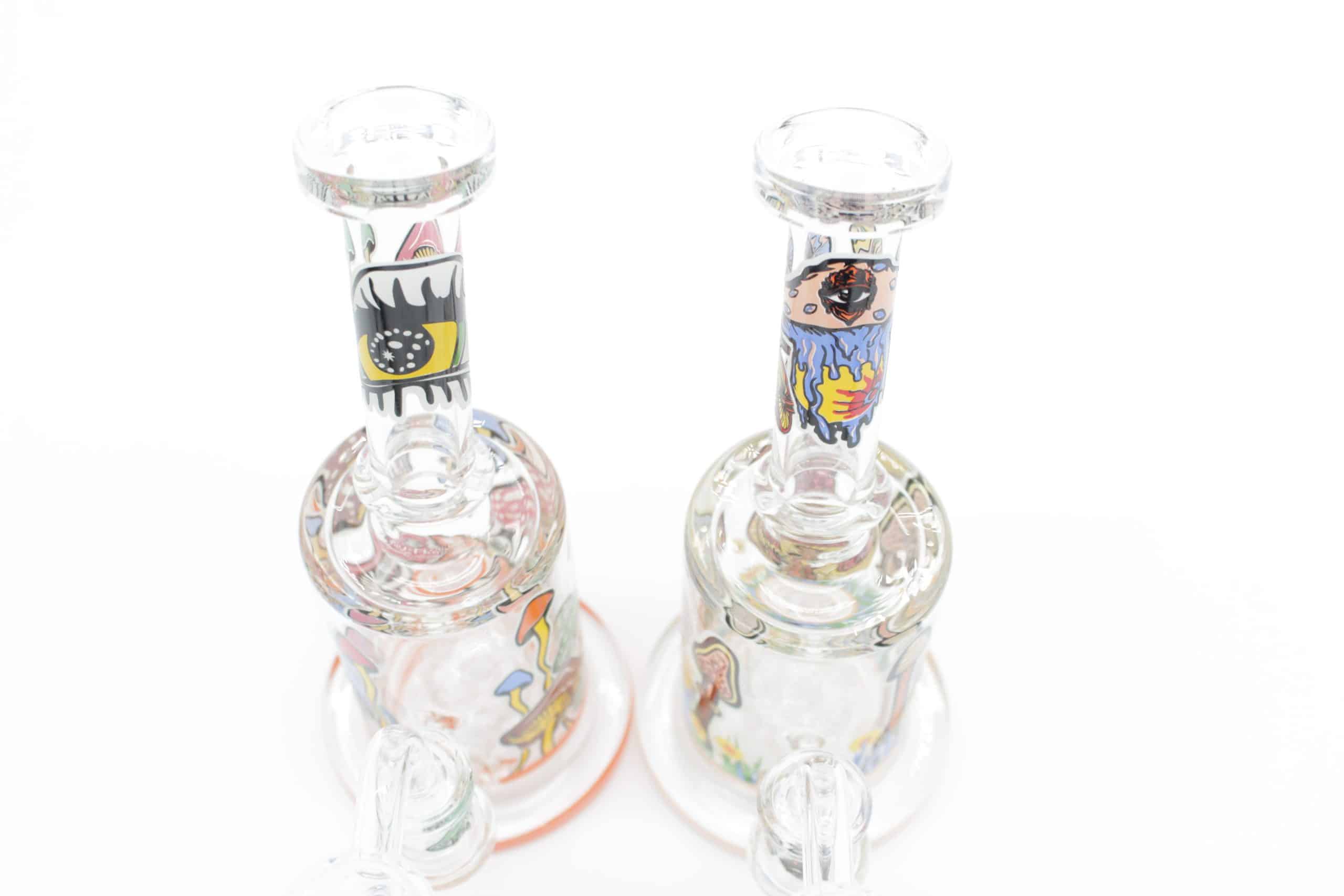 Mushroom Trip Small Dab Rig – 7 Inch Glow in the Dark Perc Glass Rig with Quartz Banger - Image 9