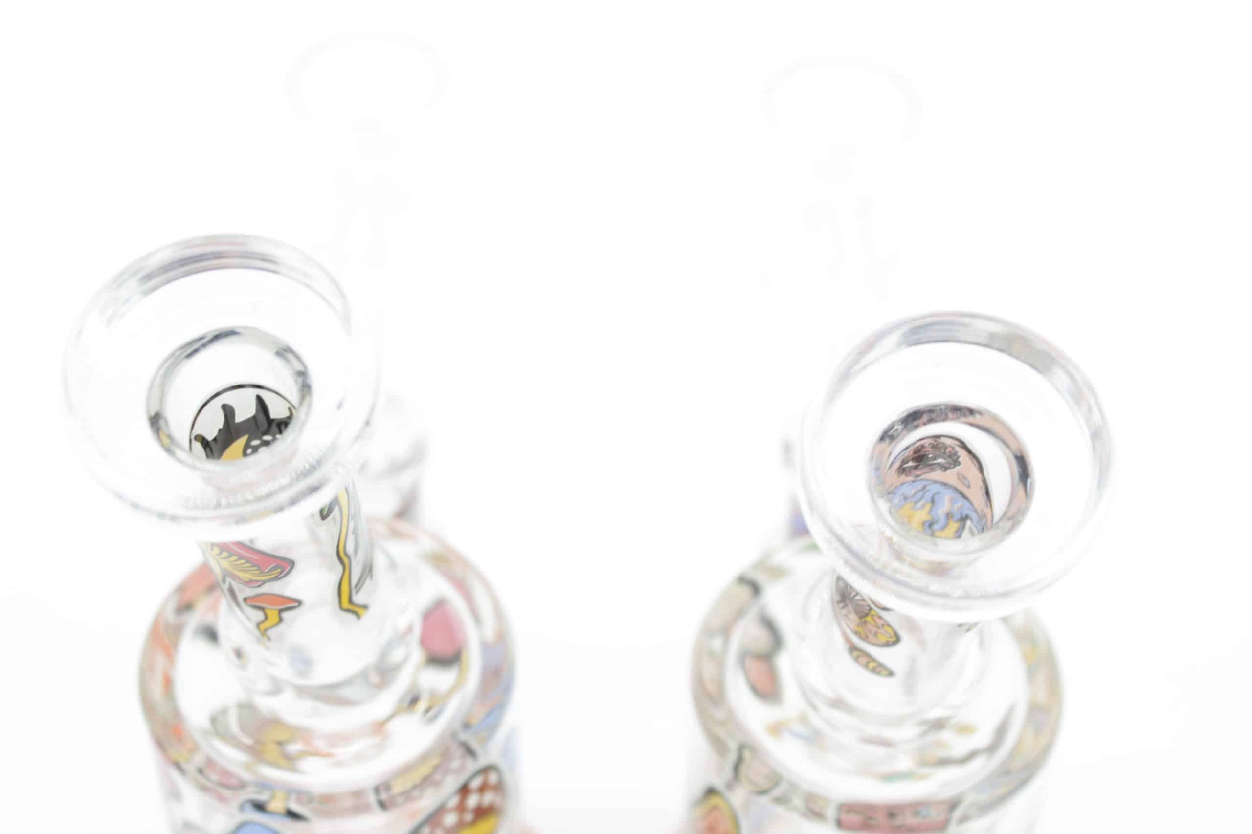 Mushroom Trip Small Dab Rig – 7 Inch Glow in the Dark Perc Glass Rig with Quartz Banger - Image 12