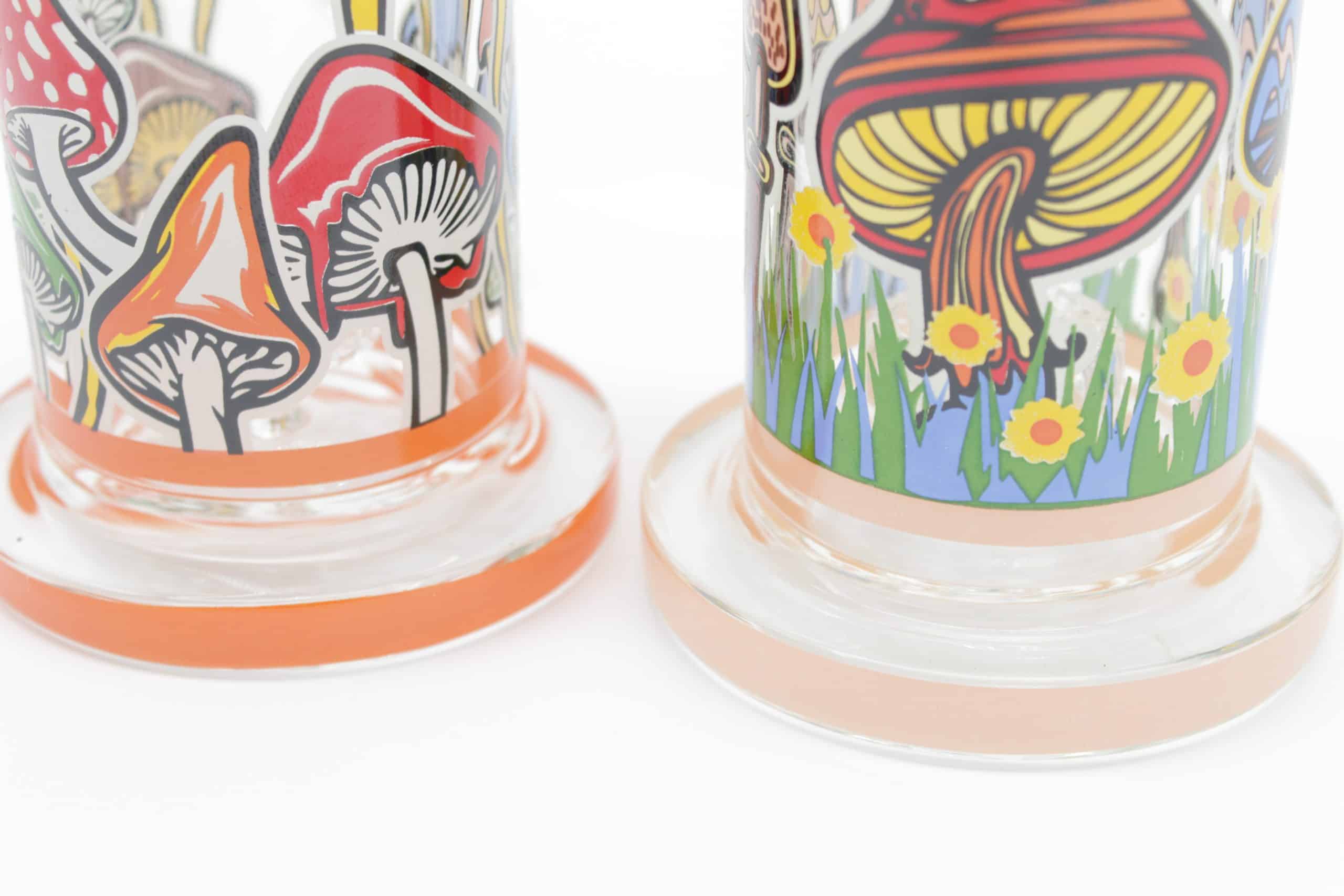 Mushroom Trip Small Dab Rig – 7 Inch Glow in the Dark Perc Glass Rig with Quartz Banger - Image 14
