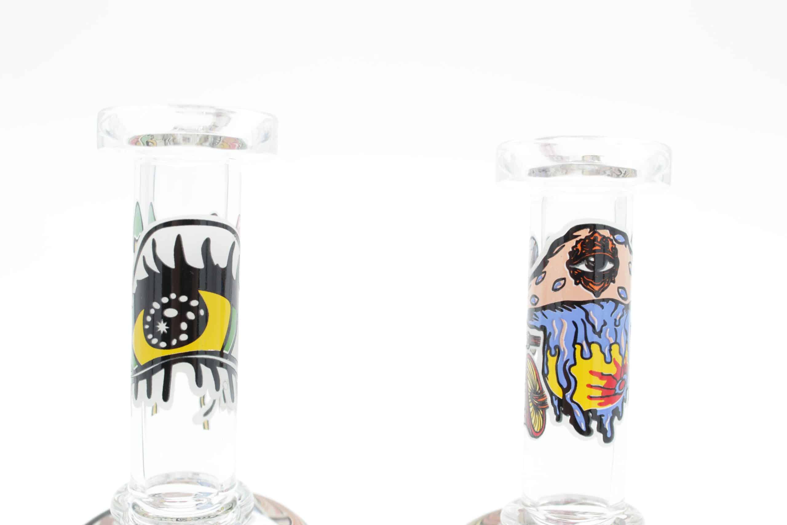 Mushroom Trip Small Dab Rig – 7 Inch Glow in the Dark Perc Glass Rig with Quartz Banger - Image 17