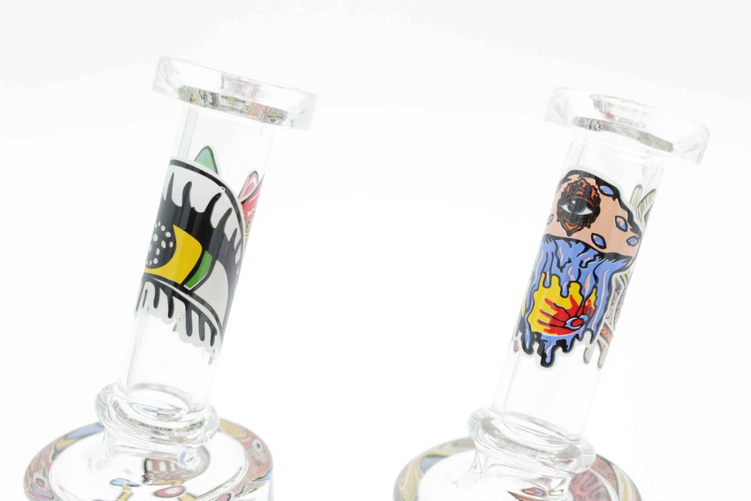 Mushroom Trip Small Dab Rig – 7 Inch Glow in the Dark Perc Glass Rig with Quartz Banger - Image 19