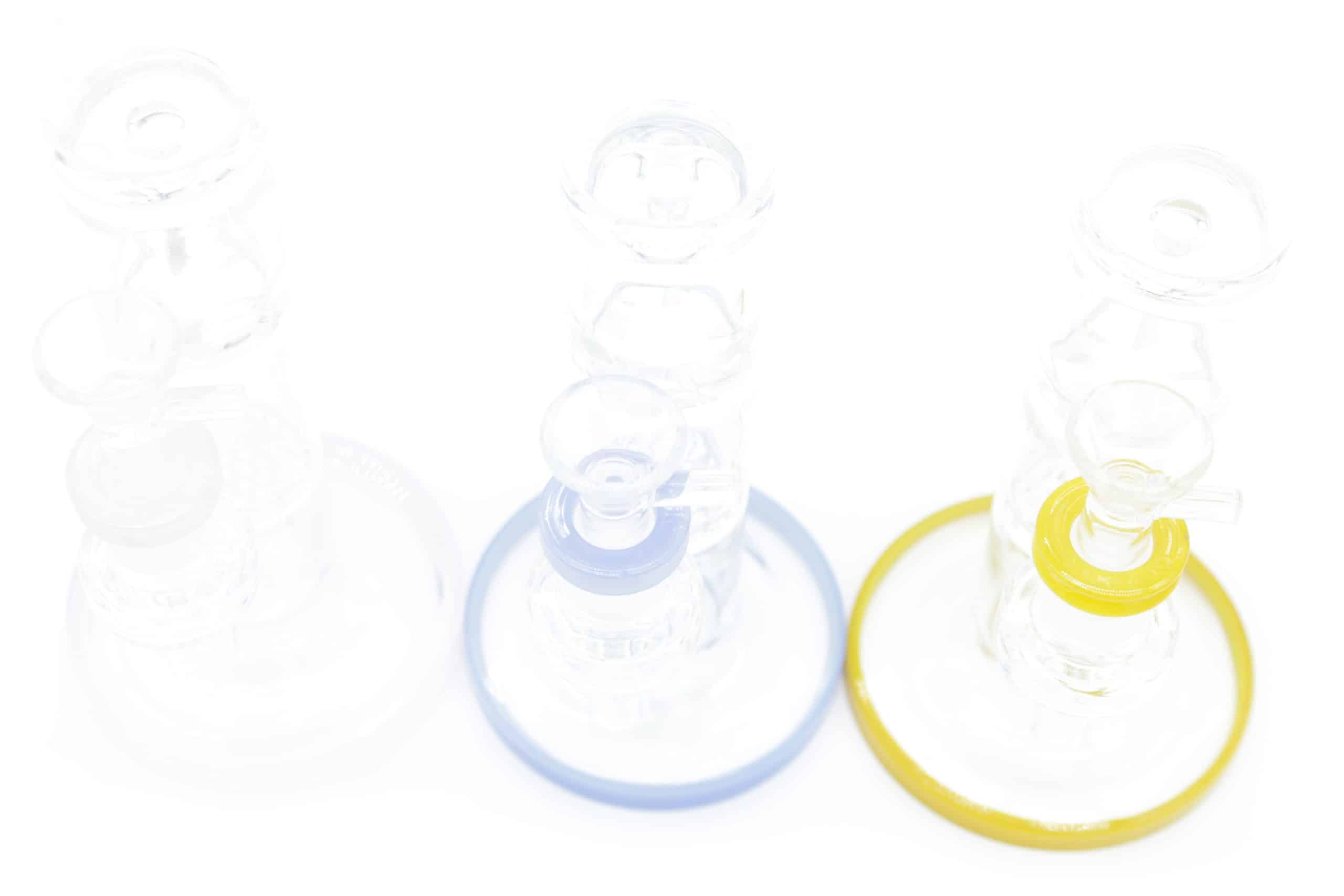 Straight Tube 3 Section Percolator Water Pipe – 10 Inch Colored Trim Glass Bong - Image 21