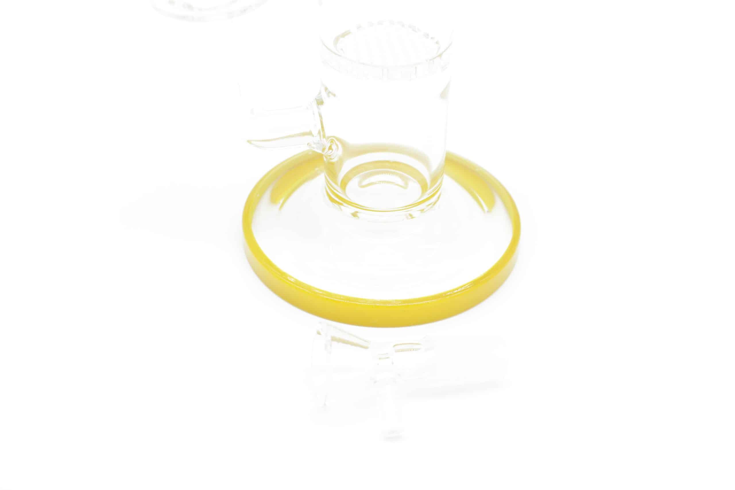 Straight Tube 3 Section Percolator Water Pipe – 10 Inch Colored Trim Glass Bong - Image 28
