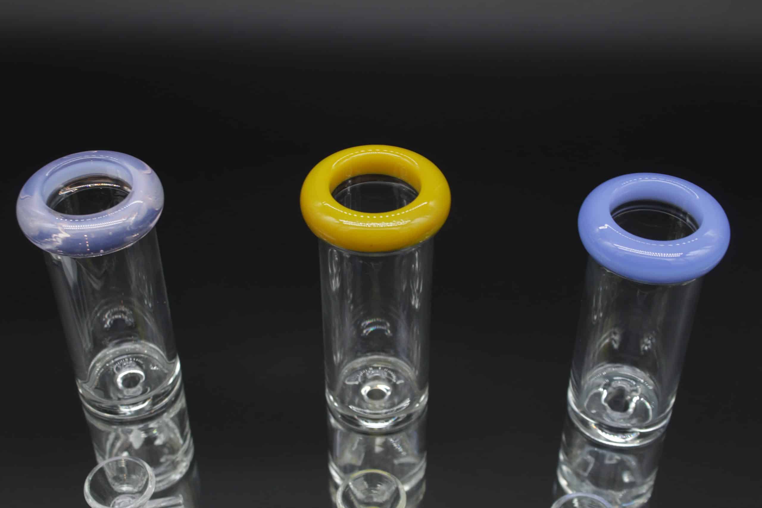 Straight Tube 3 Section Percolator Water Pipe – 10 Inch Colored Trim Glass Bong - Image 8