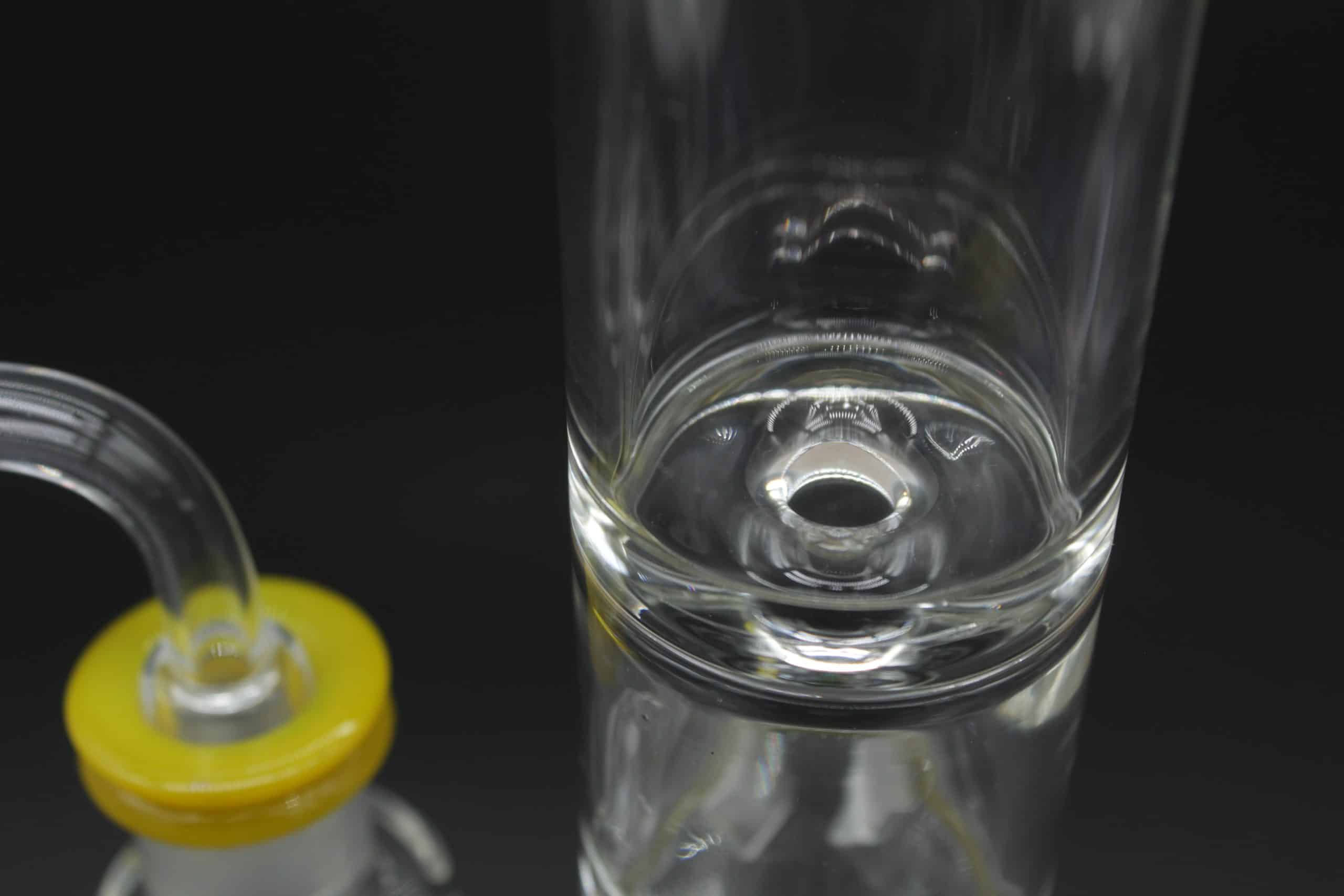 Straight Tube 3 Section Percolator Dab Rig – 10 Inch Colored Trim Quartz Banger Rig - Image 10