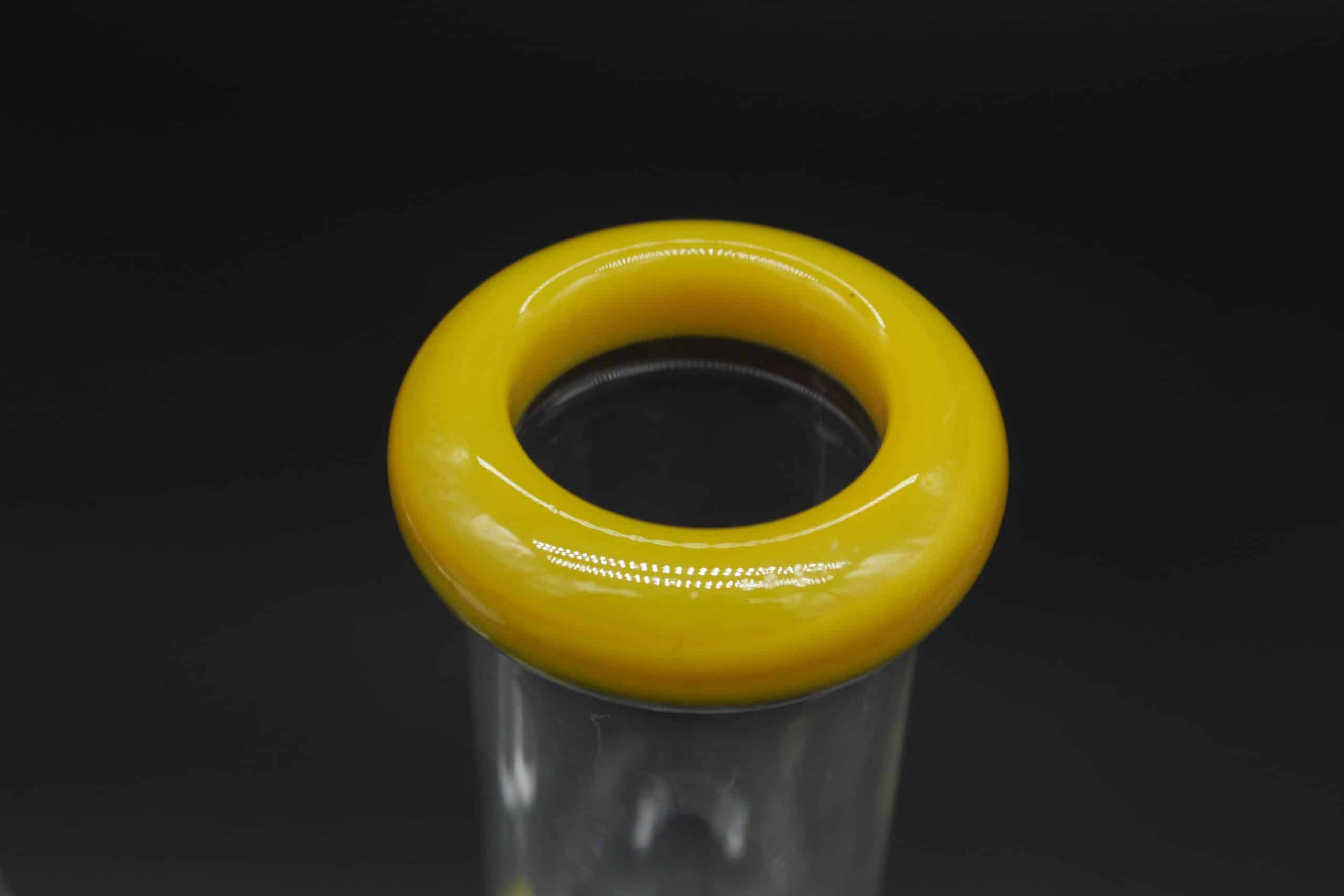 Straight Tube 3 Section Percolator Dab Rig – 10 Inch Colored Trim Quartz Banger Rig - Image 12